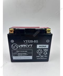 Мото аккумулятор ИРКУТ YT12B-BS