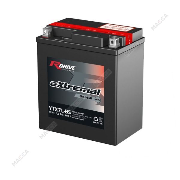Аккумулятор RDRIVE eXtremal Silver YTX7L-BS, изображение 8