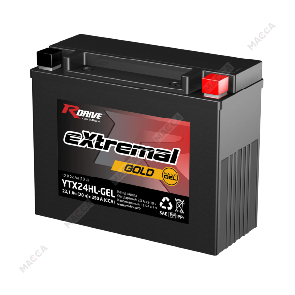 Аккумулятор RDRIVE eXtremal Gold YTX24HL (Nano GEL)