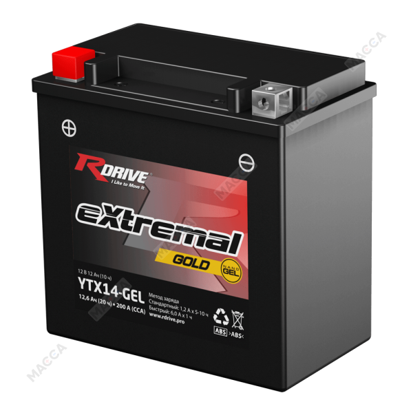 Аккумулятор RDRIVE eXtremal Gold YTX14 (Nano GEL)