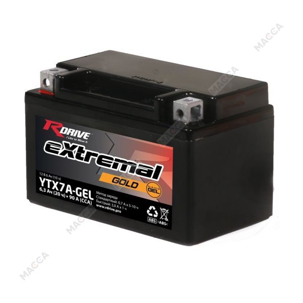 Аккумулятор RDRIVE eXtremal Gold YTX7A (Nano GEL)
