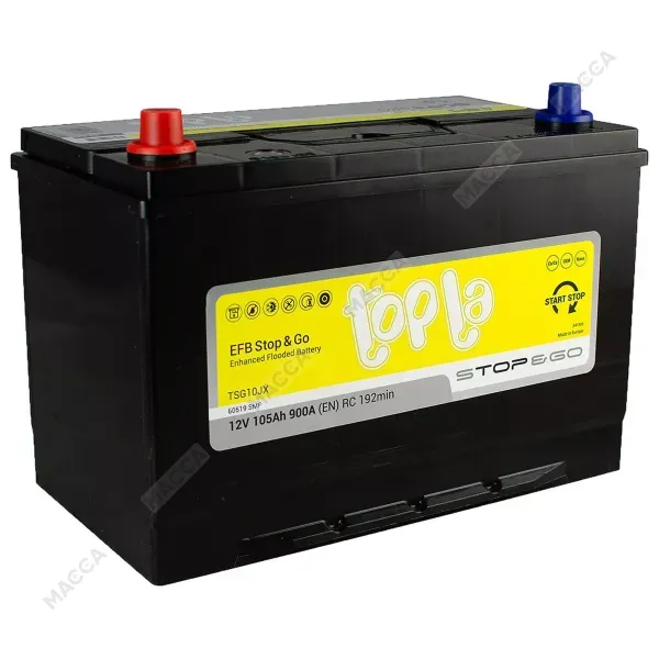 Аккумулятор Topla EFB Stop&Go 6СТ-105.1 яп.ст/бортик, изображение 2