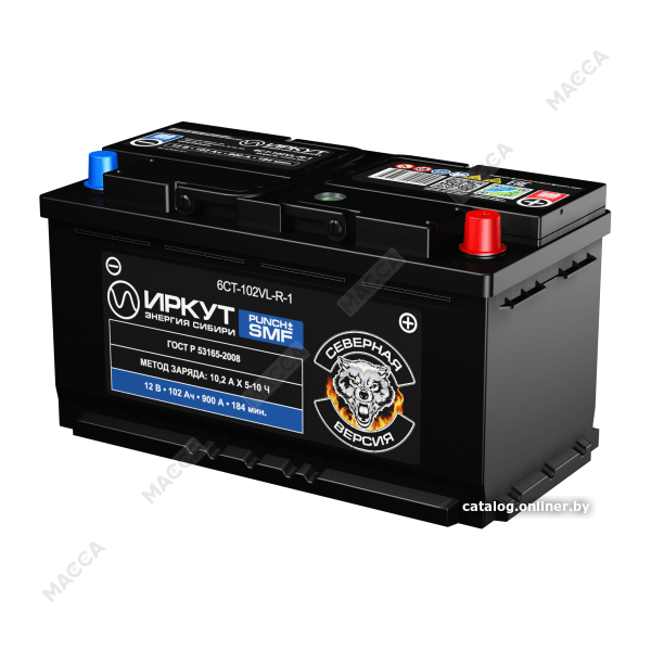 Авто аккумулятор ИРКУТ 6CT-102VL-R-1 (UHD-L5EU)