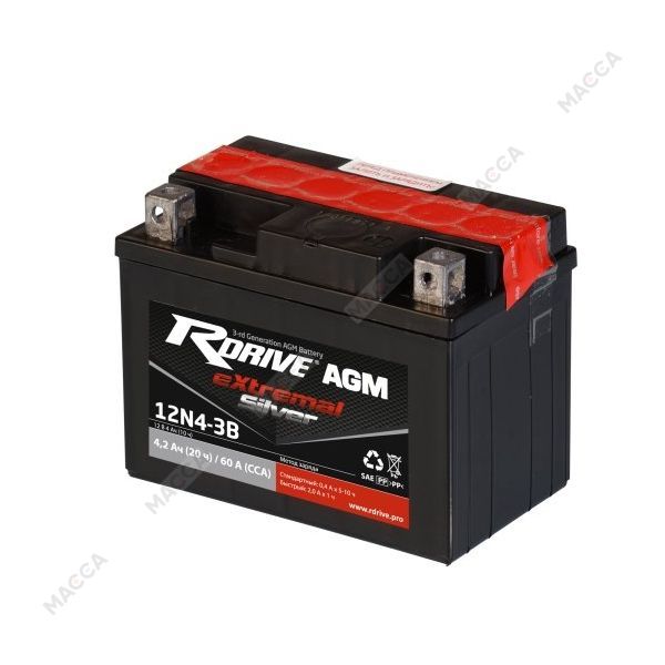 Аккумулятор RDRIVE eXtremal Silver 12N4-3B
