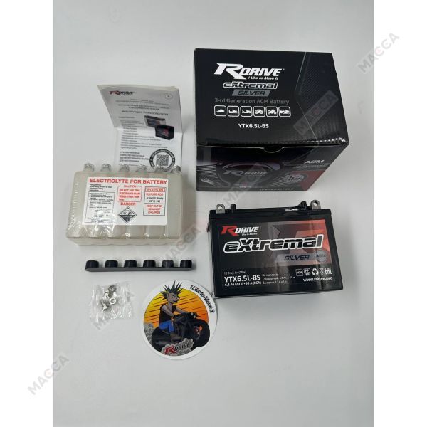Аккумулятор RDRIVE eXtremal Silver YTX6.5L-BS, изображение 2