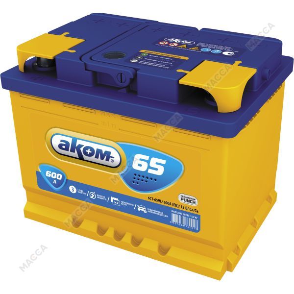 Аккумулятор АКОМ 65R 600A 242x175x190, 4607034730727, изображение 2