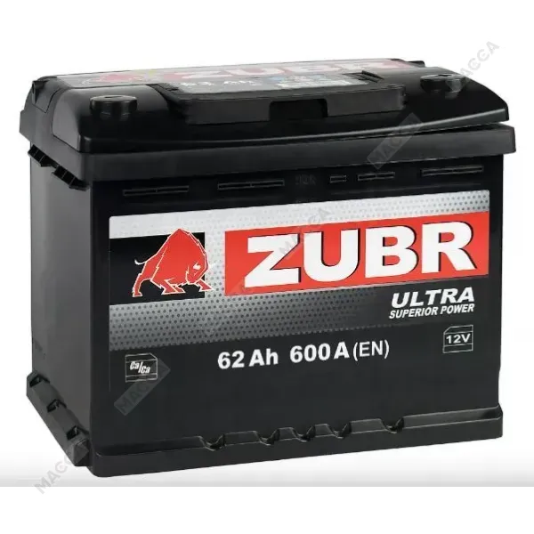 Аккумуляторная батарея ZUBR Ultra 62Ah R+ (низкий)