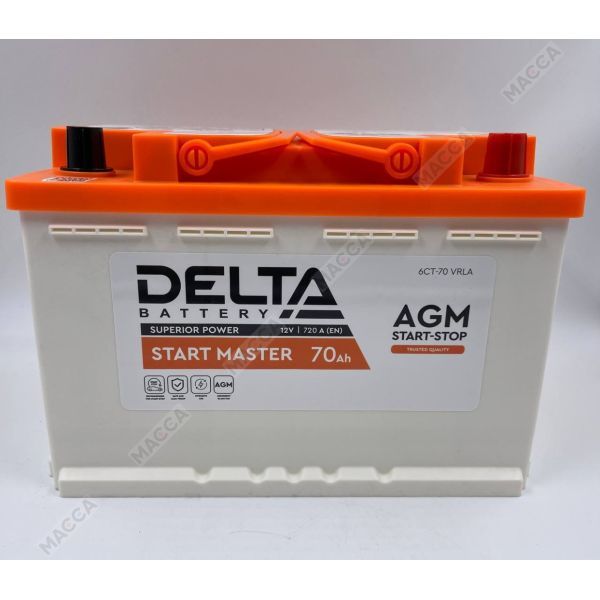 DELTA START MASTER 6CT-70.0  AGM (L3/720EN) Аккумуляторная батарея, изображение 3