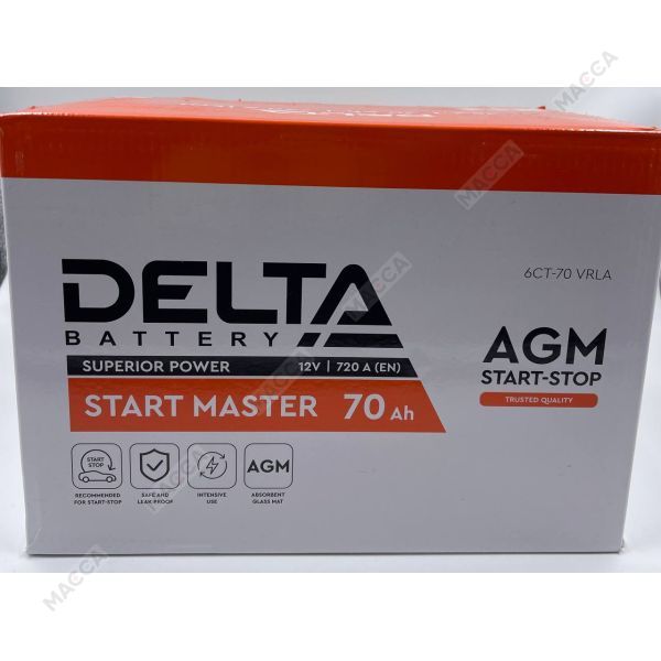 DELTA START MASTER 6CT-70.0  AGM (L3/720EN) Аккумуляторная батарея, изображение 6
