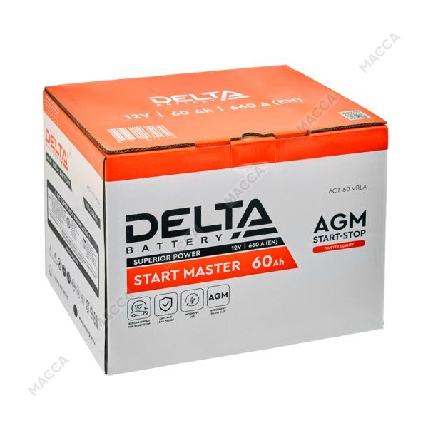 DELTA START MASTER 6CT-60.0  AGM (L2/660EN) Аккумуляторная батарея, изображение 4