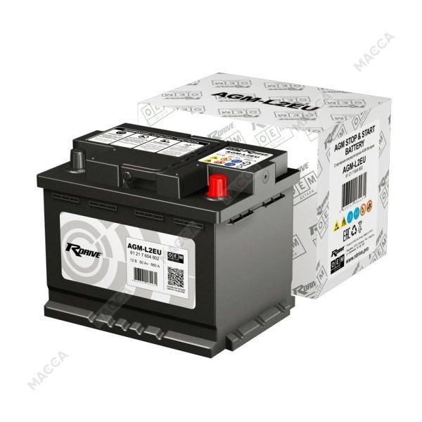 Аккумулятор RDrive OEM AGM-L2EU (61 21 7 604 802 BMW)