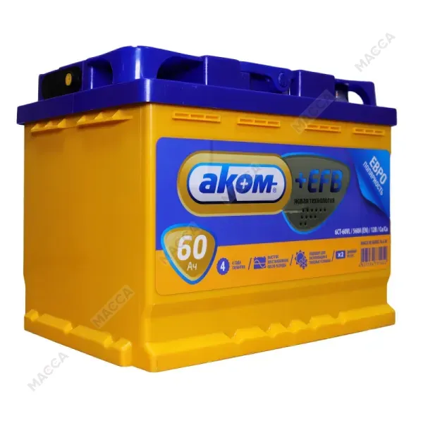 Аккумулятор АКОМ EFB 60R 600A 242x175x190, 4607034731052