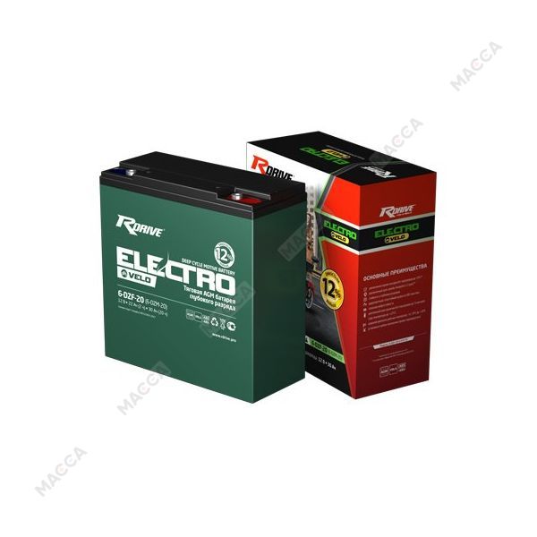 Тяговый аккумулятор RDrive ELECTRO Velo 6-DZF-20