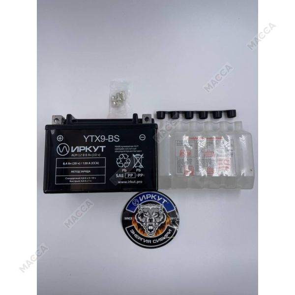 Мото аккумулятор ИРКУТ YTX9-BS, изображение 3