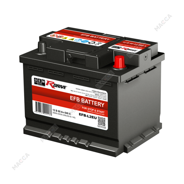 Аккумулятор RDrive OEM EFB-L2EU 28800-25030 (355LN2-IS / H5), изображение 2