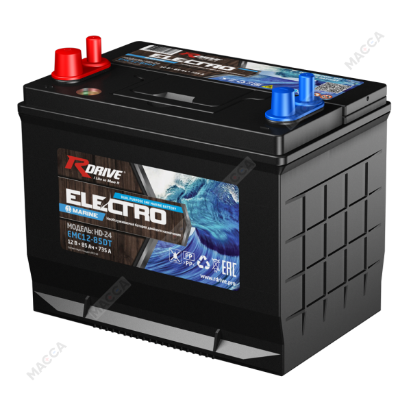Лодочный аккумулятор RDrive ELECTRO Marine EMC12-85DT