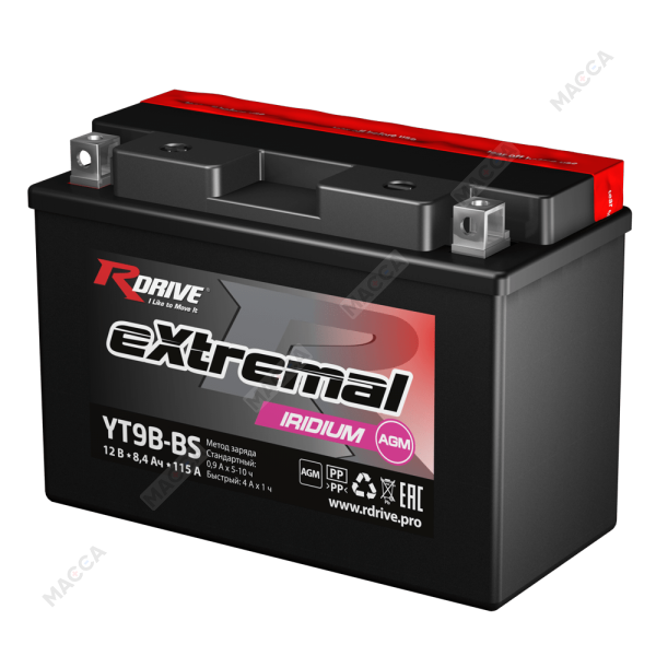 Аккумулятор RDRIVE eXtremal Iridium YT9B-BS, изображение 11