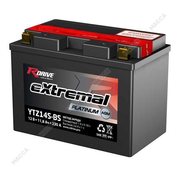 Аккумулятор RDRIVE eXtremal Platinum YTZ14S-BS