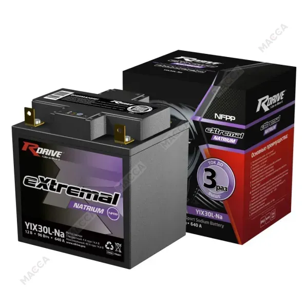 Мотоциклетный аккумулятор RDrive Natrium YIX30L-Na