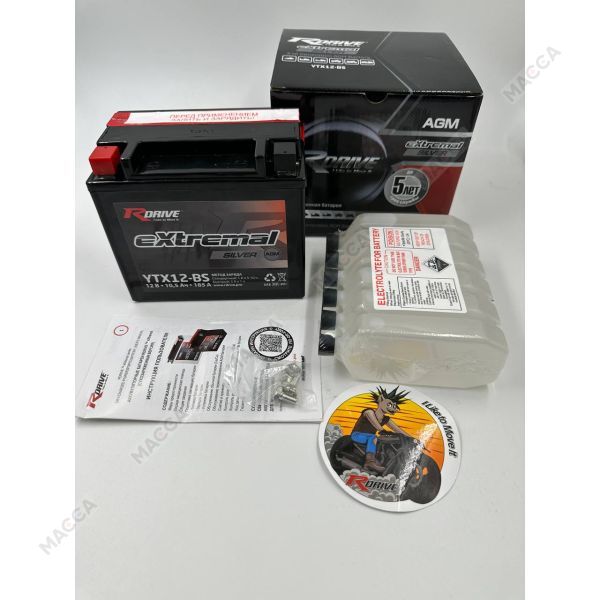 Аккумулятор RDRIVE eXtremal Silver YTX12-BS, изображение 2