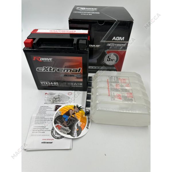 Аккумулятор RDRIVE eXtremal Silver YTX14-BS, изображение 12