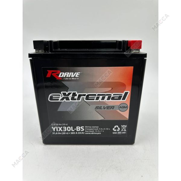 Мотоциклетный аккумулятор RDrive Extremal SILVER YIX30L-BS (SL)