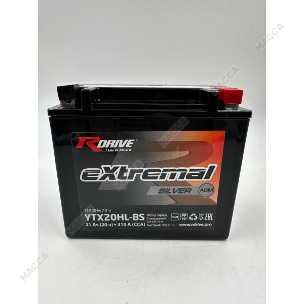 Аккумулятор RDRIVE eXtremal Silver YTX20HL-BS, изображение 4