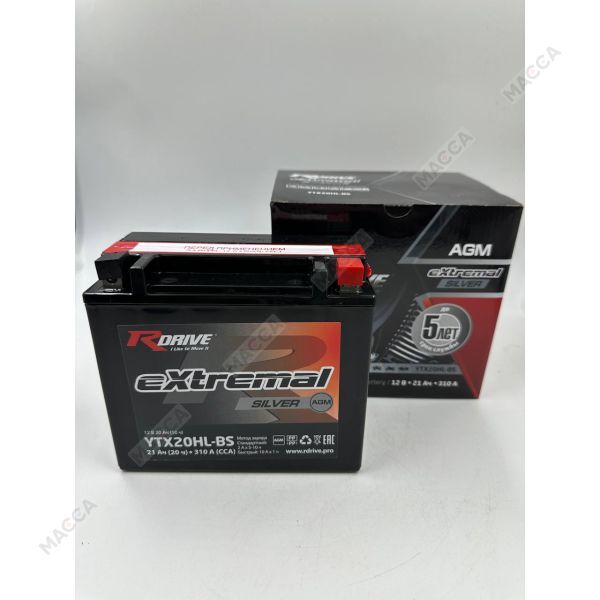 Аккумулятор RDRIVE eXtremal Silver YTX20HL-BS, изображение 7