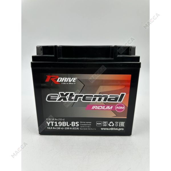 Аккумулятор RDRIVE eXtremal Iridium YT19BL-BS