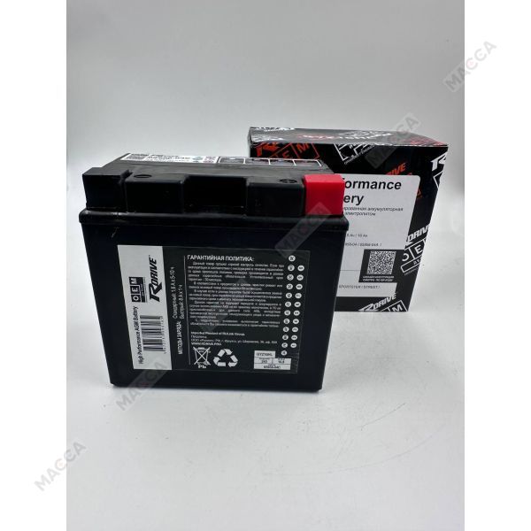 Мотоциклетный аккумулятор RDrive OEM Детали 65958-04C (GYZ16HL), изображение 5
