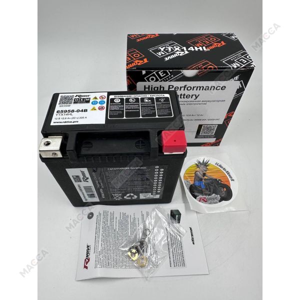 Аккумулятор RDrive OEM ДЕТАЛИ YTX14HL (65958-04B HARLEY DAVIDSON, изображение 6
