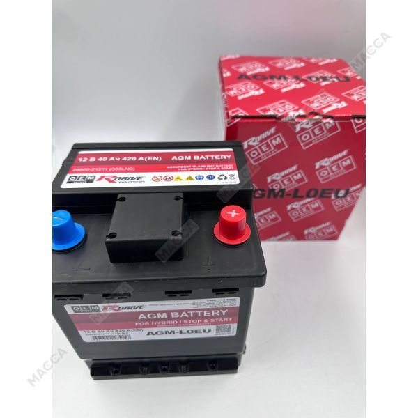 Аккумулятор RDrive OEM AGM-L0EU (28800-21211 / 335LN0 TOYOTA), изображение 10