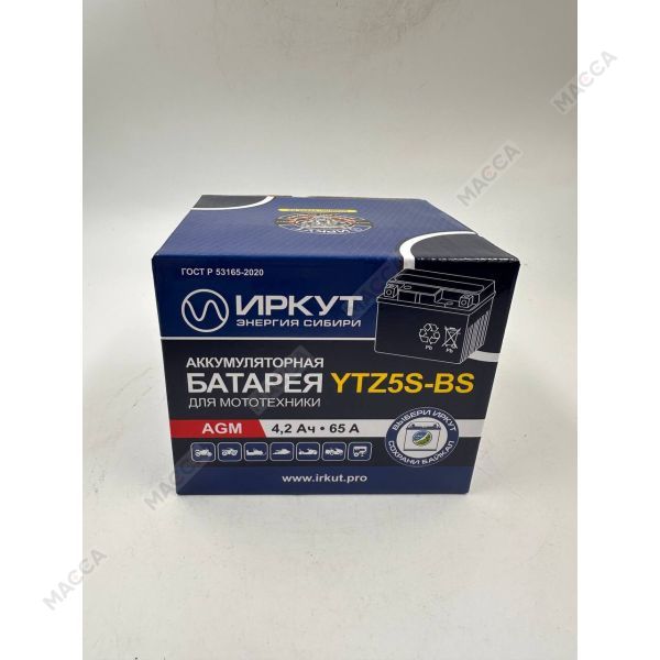 Мотоциклетный аккумулятор ИРКУТ YTZ5S-BS, изображение 4