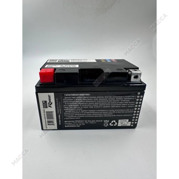 Мотоциклетный аккумулятор RDrive OEM Детали 26012-0134 (YTZ10S-GEL), изображение 10