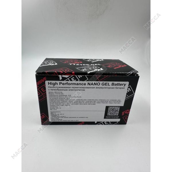 Мотоциклетный аккумулятор RDrive OEM Детали 26012-0134 (YTZ10S-GEL), изображение 5