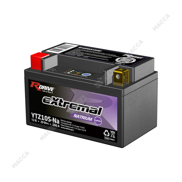 Мотоциклетный аккумулятор RDrive Natrium YTZ10S-Na