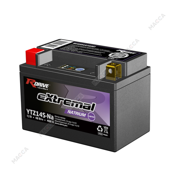 Мотоциклетный аккумулятор RDrive Natrium YTZ14S-Na, изображение 2