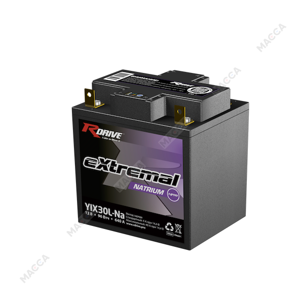 Мотоциклетный аккумулятор RDrive Natrium YIX30L-Na, изображение 2