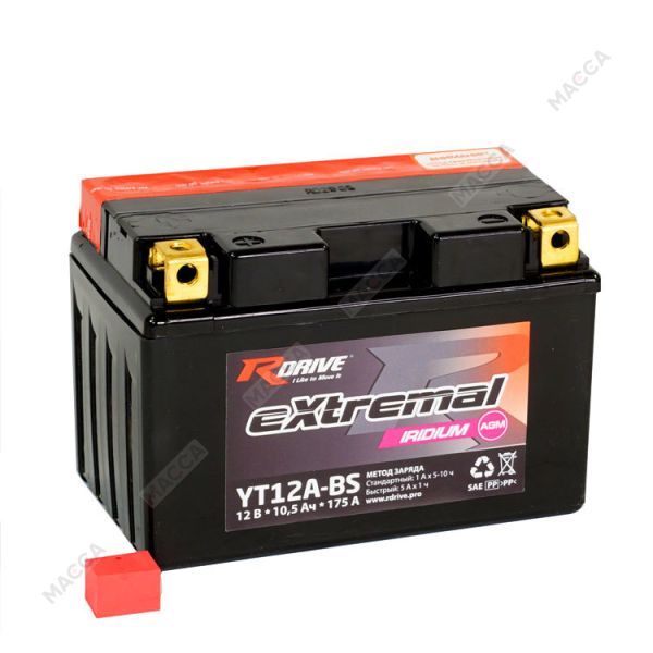 Мотоциклетный аккумулятор RDrive eXtremal IRIDIUM YT12А-BS, изображение 12