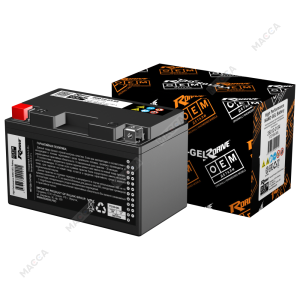 Мотоциклетный аккумулятор RDrive OEM Детали 26012-0134 (YTZ10S-GEL), изображение 2